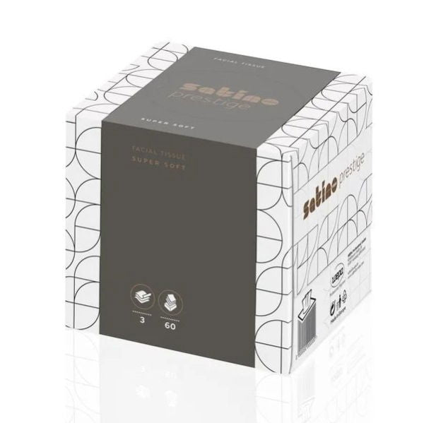 3ply Satino Prestige Facial Tissues Cube Box (30x60)