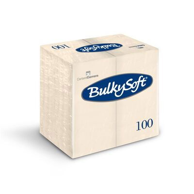 BulkySoft 40x40cm Cream 2ply 8 fold Dinner Napkin (20x100)