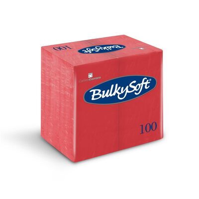 BulkySoft 40x40cm Red 2ply 8 fold Dinner Napkin (20x100)