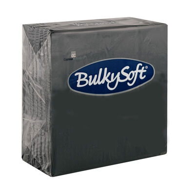 Bulkysoft 33x33cm Black 2ply 4fold Lunch Napkins (20x100)