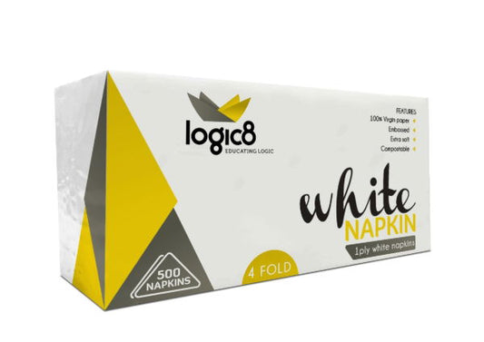 Logic8 30cm 1ply 4fold napkins (10 x 500s)
