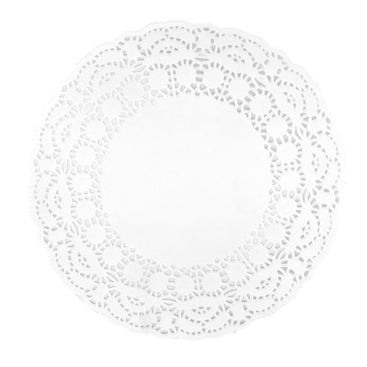 9.5" White Round Doylies (8x250)