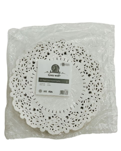 6.5" White Round Doylies (8x250)