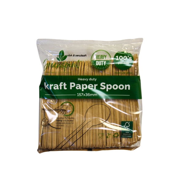 NEW Heavy Duty Kraft Paper Spoon (10 x 100's)
