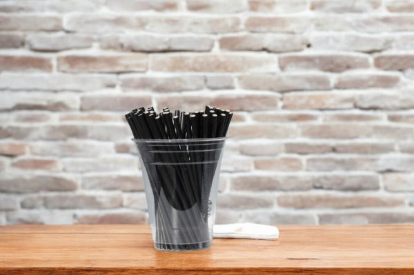 5x140mm 3ply Greenspirit Paper Cocktail Straws Black(20x250)
