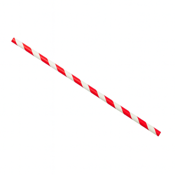 6x197mm, 3ply, Wrapped GS Paper Straws Red Stripes (48x100)
