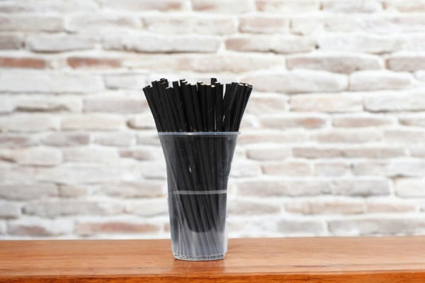 6x197mm, 3ply, Greenspirit Paper Straws Black (50x100)