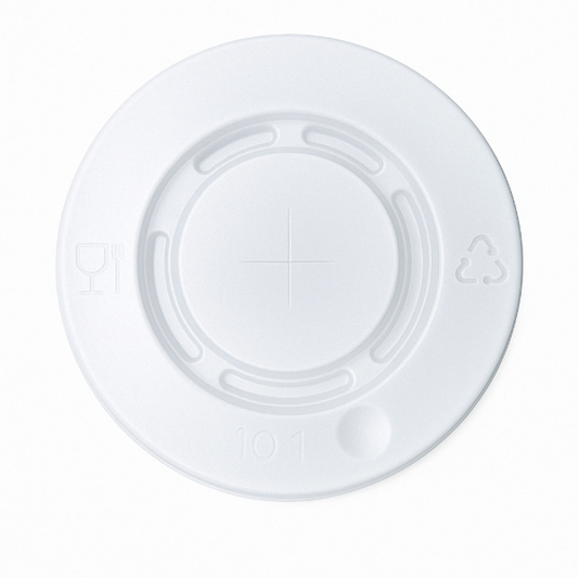 80mm Flat PS S/Slot Cold Cup Lids (MK80) (9-12oz) (20x100)