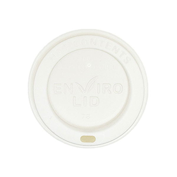 80mm White Compostable Hot Cup Lids (8oz) (10x100)