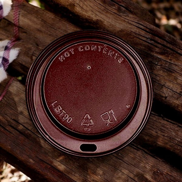 90mm Brown Hot Cup Lids (12/16oz ) (10x100)