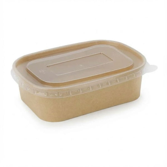 500ml Spiritpak Kraft Rectangular Cont & PP Lids (3 x 50's)