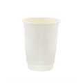 12oz Double Wall Disposable Coffee Cups x500 (White)